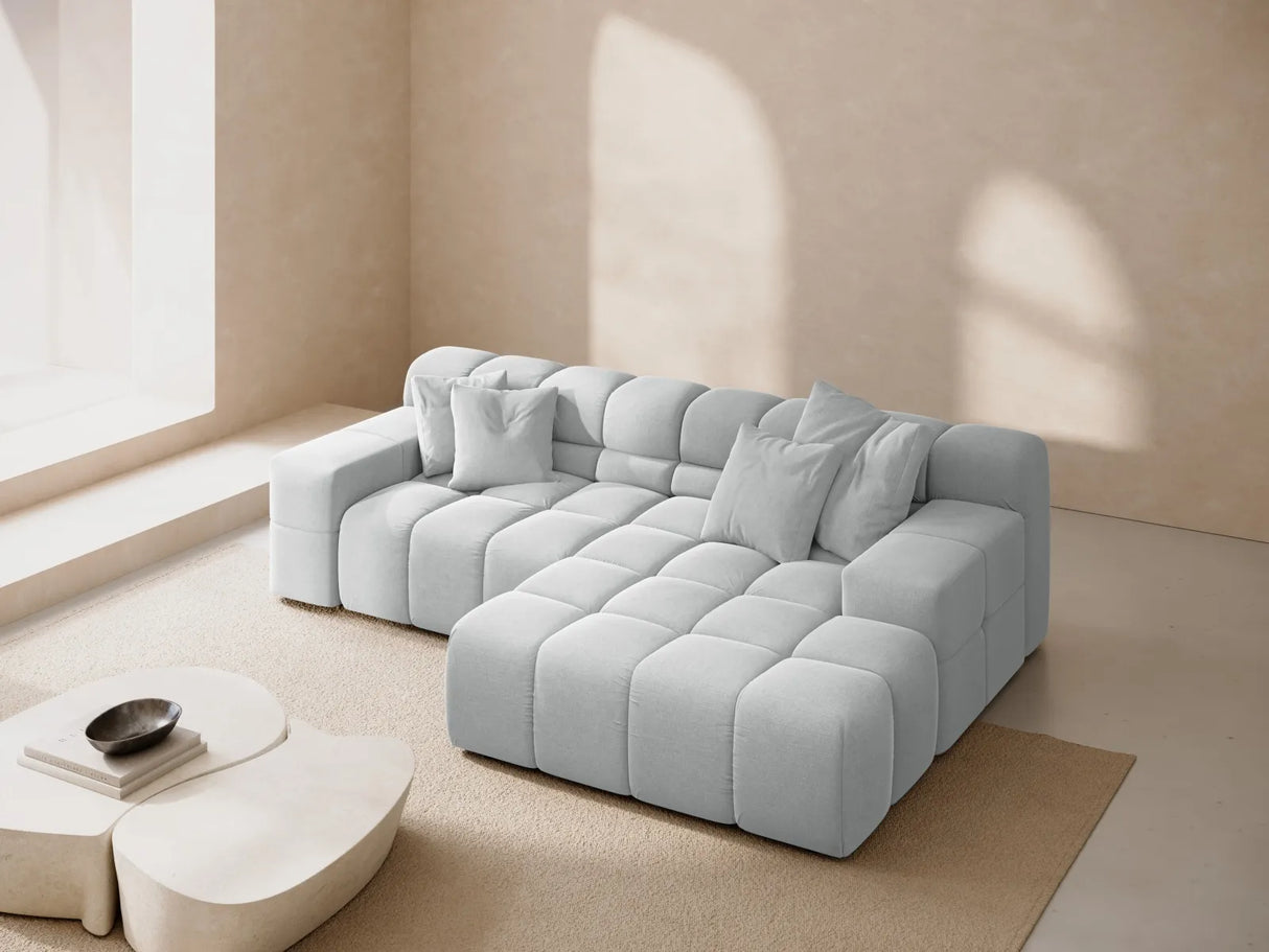 Hawaii 2-Sitzer Ecksofa, Rechte Seite, aus Strukturierter Stoff in Hellgrau (Moly 70), 240x160 cm von Cosmopolitan Design – Bild 2