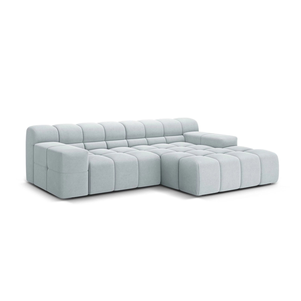 Hawaii 2-Sitzer Ecksofa, Rechte Seite, aus Strukturierter Stoff in Hellgrau (Moly 70), 240x160 cm von Cosmopolitan Design – Bild 4