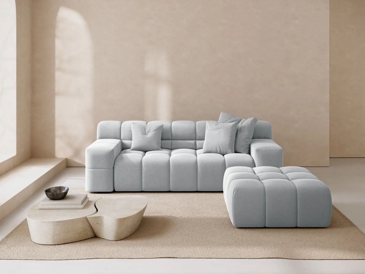 Hawaii 2-Sitzer Sofa aus Strukturierter Stoff in Hellgrau (Moly 70), 210x100x75 cm von Cosmopolitan Design – Bild 2