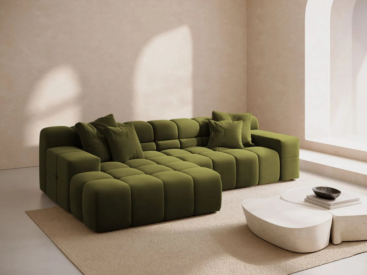 Hawaii 3-Sitzer Ecksofa, Linke Seite, aus Samt in Pistazie (Magic Velvet 2294), 270x160x75 cm von Cosmopolitan Design – Bild 2