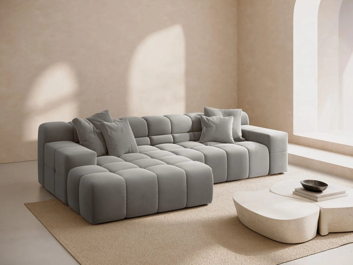 Hawaii 3-Sitzer Ecksofa, Linke Seite, aus Samt in Silber (Magic Velvet 2218), 270x160x75 cm von Cosmopolitan Design – Bild 2