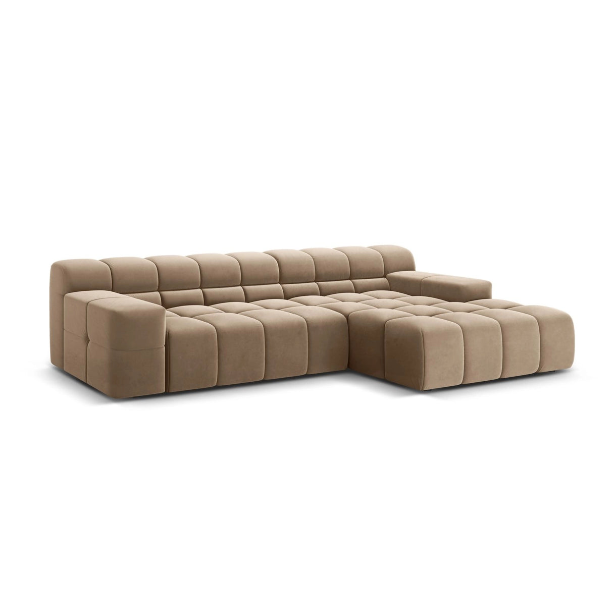 Hawaii 3-Sitzer Ecksofa, Rechte Seite, aus Samt in Cappuccino (Magic Velvet 2284), 270x160x75 cm von Cosmopolitan Design – Bild 4