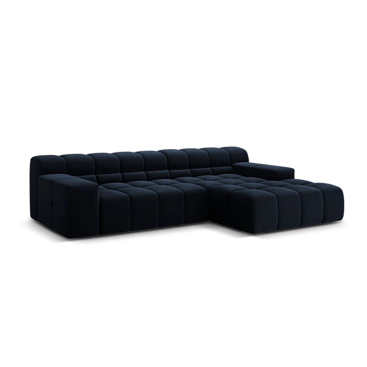 Hawaii 3-Sitzer Ecksofa, Rechte Seite, aus Samt in Marineblau (Magic Velvet 2211), 270x160x75 cm von Cosmopolitan Design – Bild 4