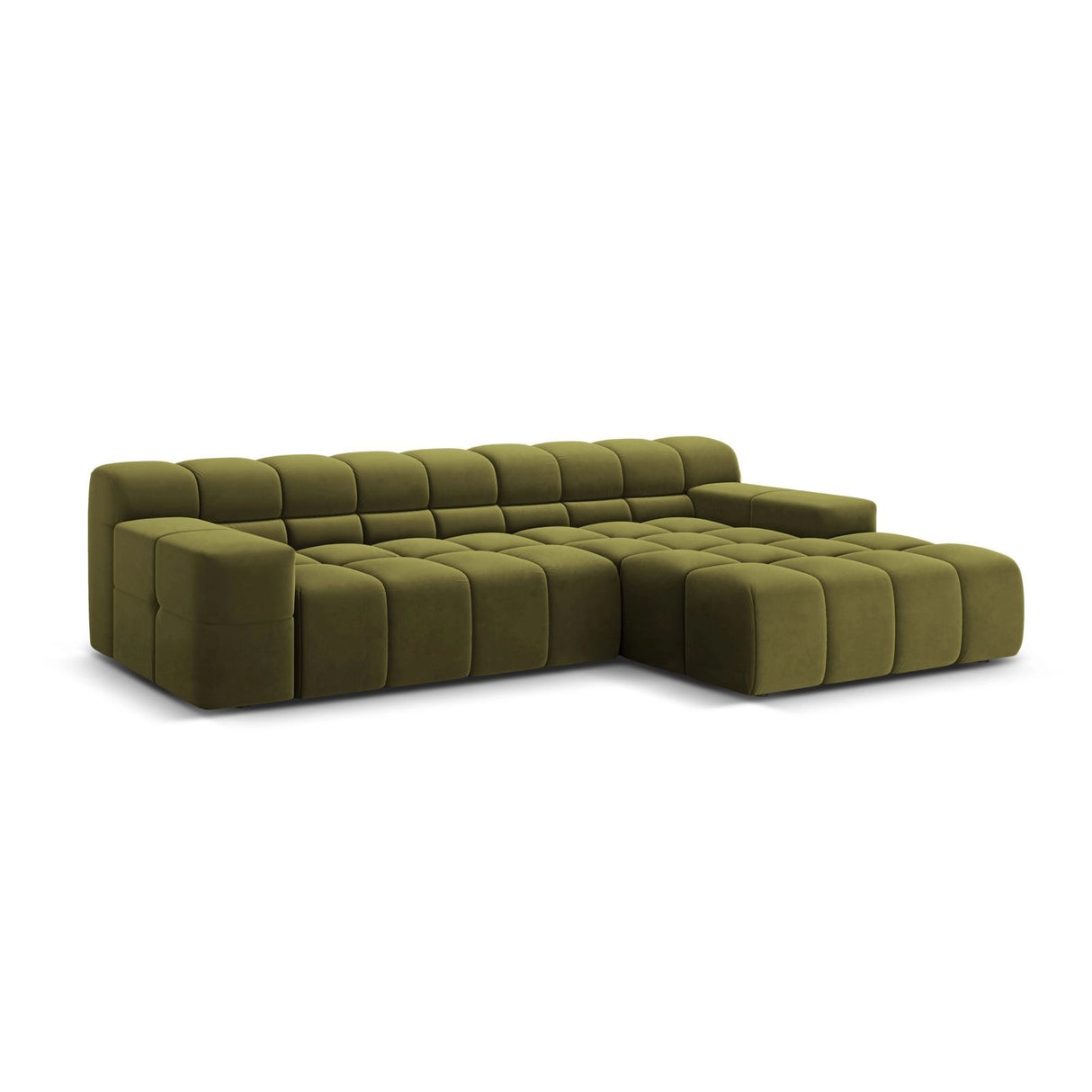 Hawaii 3-Sitzer Ecksofa, Rechte Seite, aus Samt in Pistazie (Magic Velvet 2294), 270x160x75 cm von Cosmopolitan Design – Bild 4
