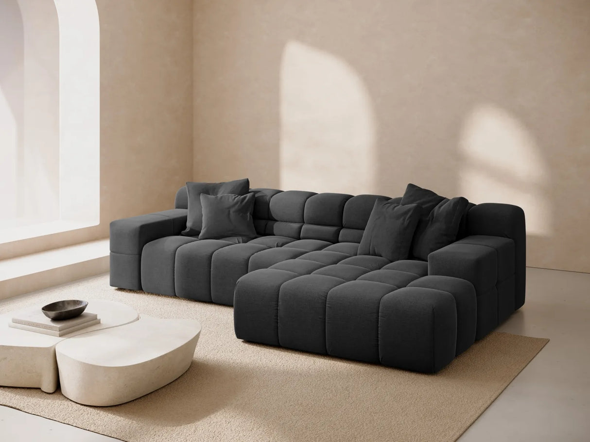 Hawaii 3-Sitzer Ecksofa, Rechte Seite, aus Strukturierter Stoff in Anthrazit (Moly 97), 270x160x75 cm von Cosmopolitan Design – Bild 2