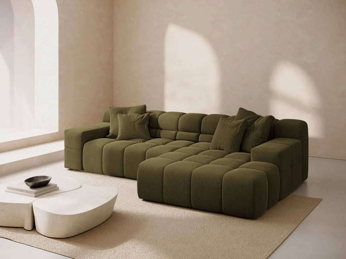 Hawaii 3-Sitzer Ecksofa, Rechte Seite, aus Strukturierter Stoff in Grün (Moly 38), 270x160x75 cm von Cosmopolitan Design – Bild 2