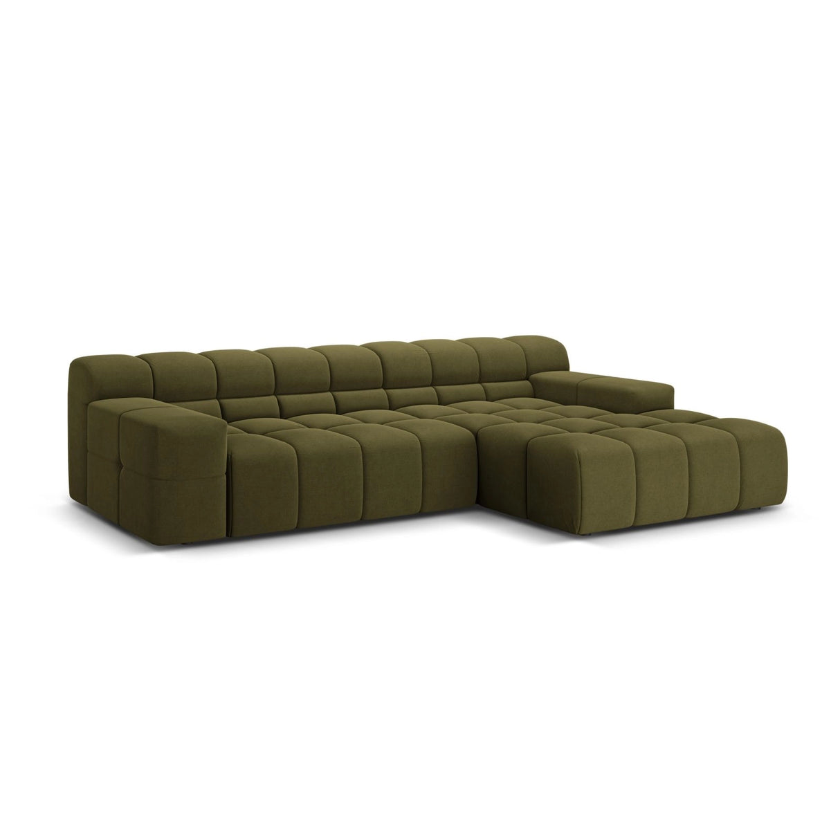 Hawaii 3-Sitzer Ecksofa, Rechte Seite, aus Strukturierter Stoff in Grün (Moly 38), 270x160x75 cm von Cosmopolitan Design – Bild 4