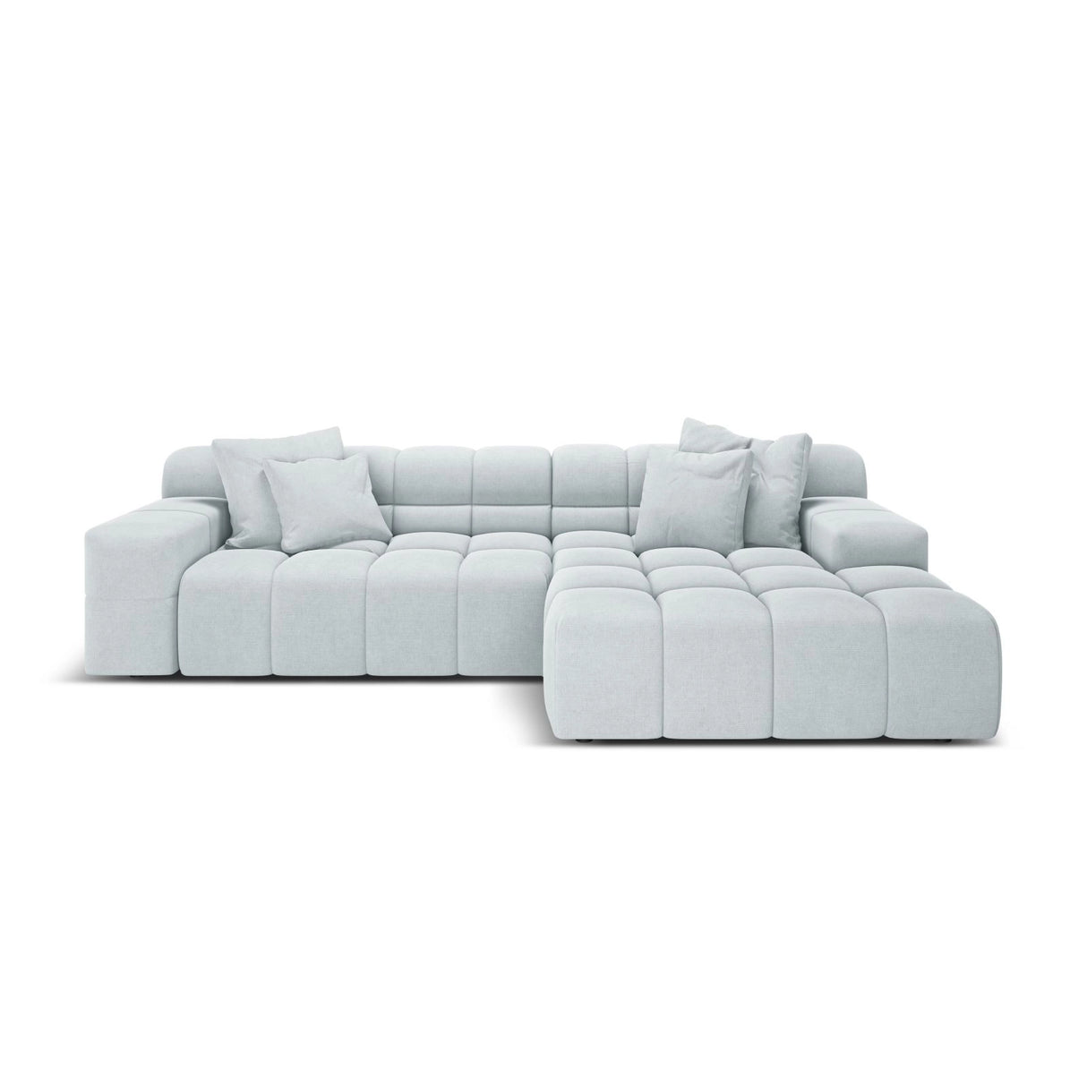 Hawaii 3-Sitzer Ecksofa, Rechte Seite, aus Strukturierter Stoff in Hellgrau (Moly 70), 270x160x75 cm von Cosmopolitan Design – Bild 1