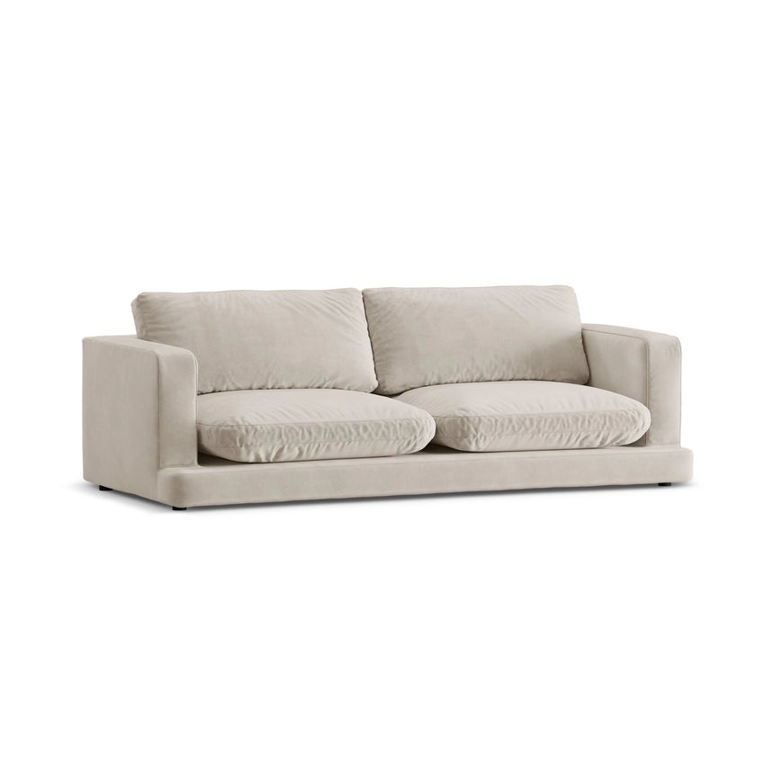 Ibiza 3-Sitzer Sofa aus Samt in Hellbeige (Riviera 21), 210x105x86 cm von Cosmopolitan Design – Bild 4