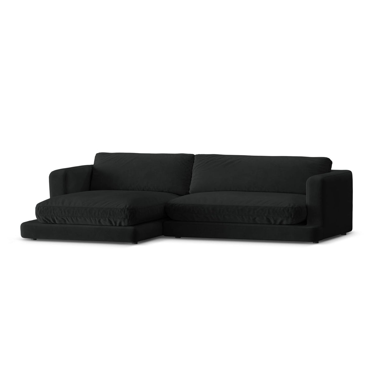 Ibiza 4-Sitzer Ecksofa, Linke Seite, aus Samt in Schwarz (Riviera 100), 270x170x86 cm von Cosmopolitan Design – Bild 4
