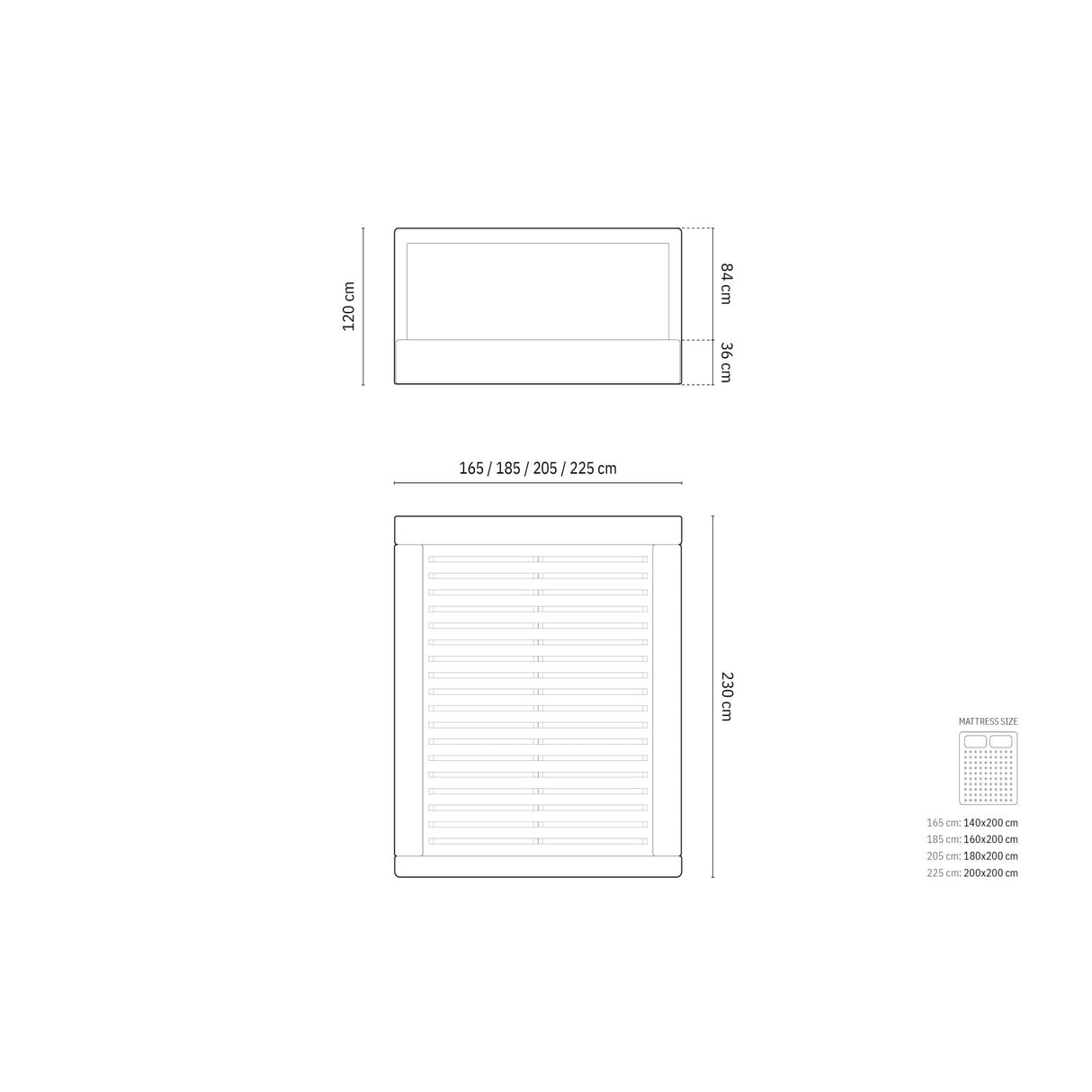 Kemer Bett mit Kopfteil und Stauraum aus Boucle in Beige (Baloo 2074), 160x200 cm von Cosmopolitan Design – Bild 2