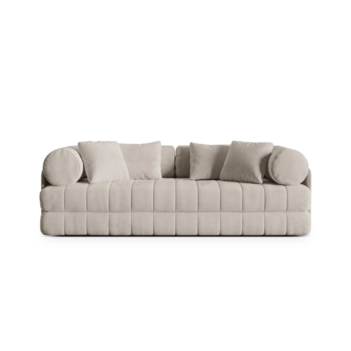 Kemi 3-Sitzer Sofa aus Samt in Beige (Salvador 1), 206x95x70 cm von Cosmopolitan Design – Bild 1