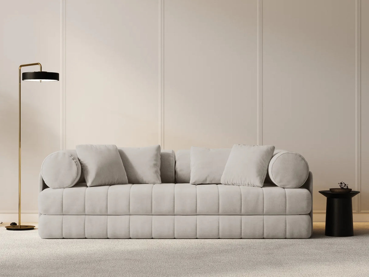 Kemi 3-Sitzer Sofa aus Samt in Beige (Salvador 1), 206x95x70 cm von Cosmopolitan Design – Bild 2