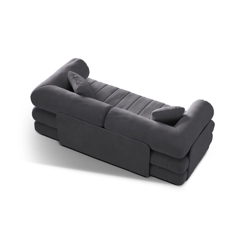 Kemi 3-Sitzer Sofa aus Samt in Dunkelgrau (Salvador 18), 206x95x70 cm von Cosmopolitan Design – Bild 6