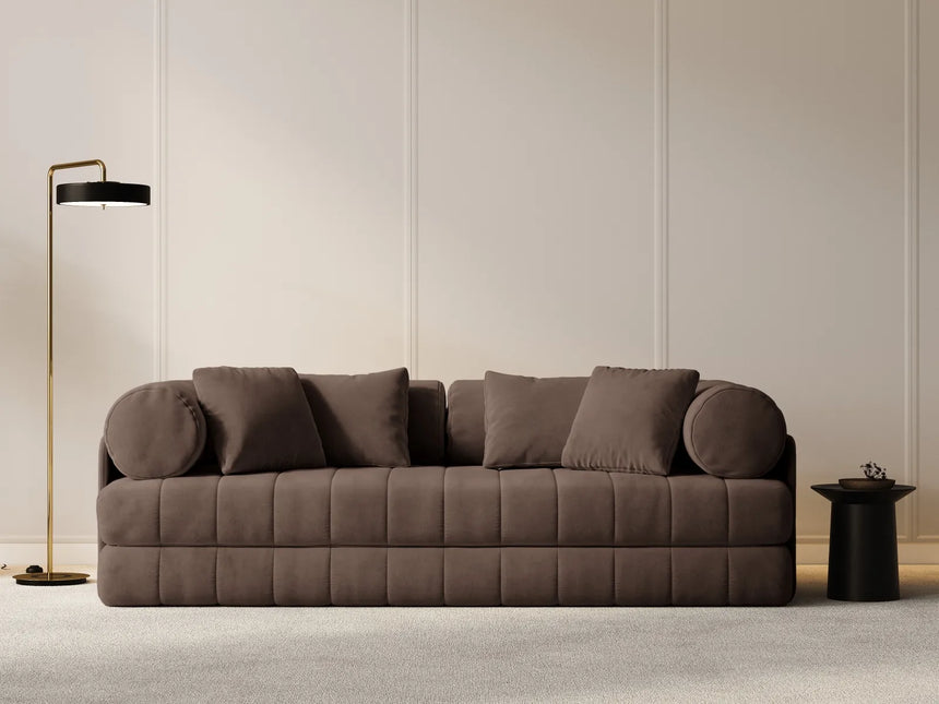 Kemi 3-Sitzer Sofa aus Samt in Schokolade (Salvador 4), 206x95x70 cm von Cosmopolitan Design – Bild 2