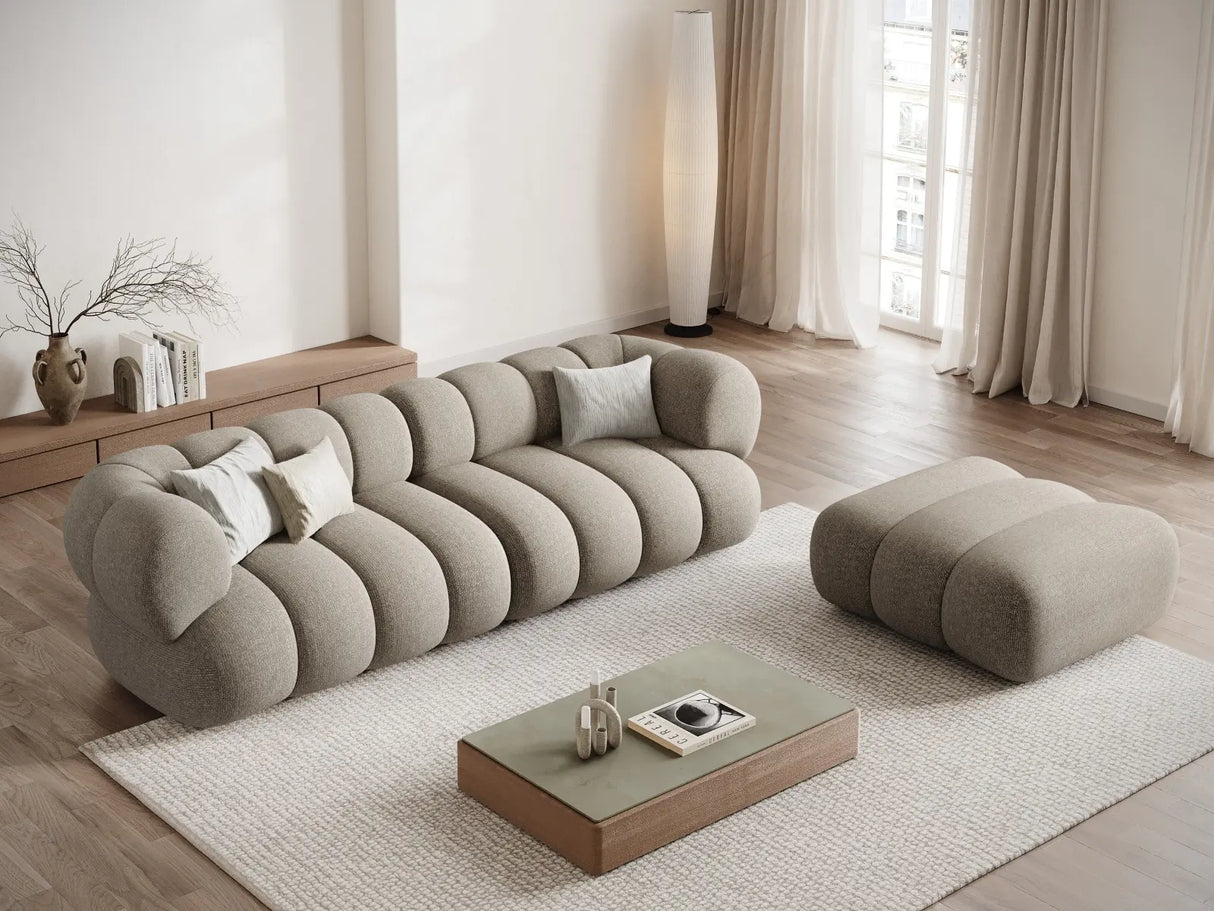 Koge 4-Sitzer Sofa aus Chenille in Dunkelbeige (Eden 4 Beige), 240x95x70 cm von Cosmopolitan Design – Bild 2