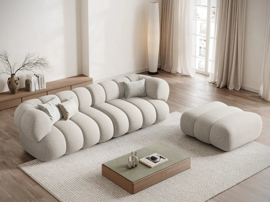 Koge 4-Sitzer Sofa aus Chenille in Hellbeige (Eden 2 Pearl), 240x95x70 cm von Cosmopolitan Design – Bild 2