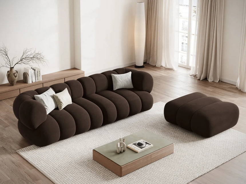 Koge 4-Sitzer Sofa aus Samt in Schokolade (Vogue 6), 240x95x70 cm von Cosmopolitan Design – Bild 2