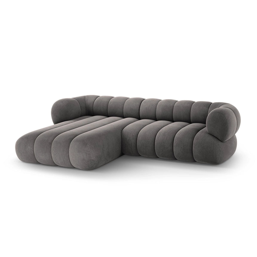 Koge 5-Sitzer Ecksofa, Linke Seite, aus Samt in Grau (Vogue 15), 270x165x70 cm von Cosmopolitan Design – Bild 4