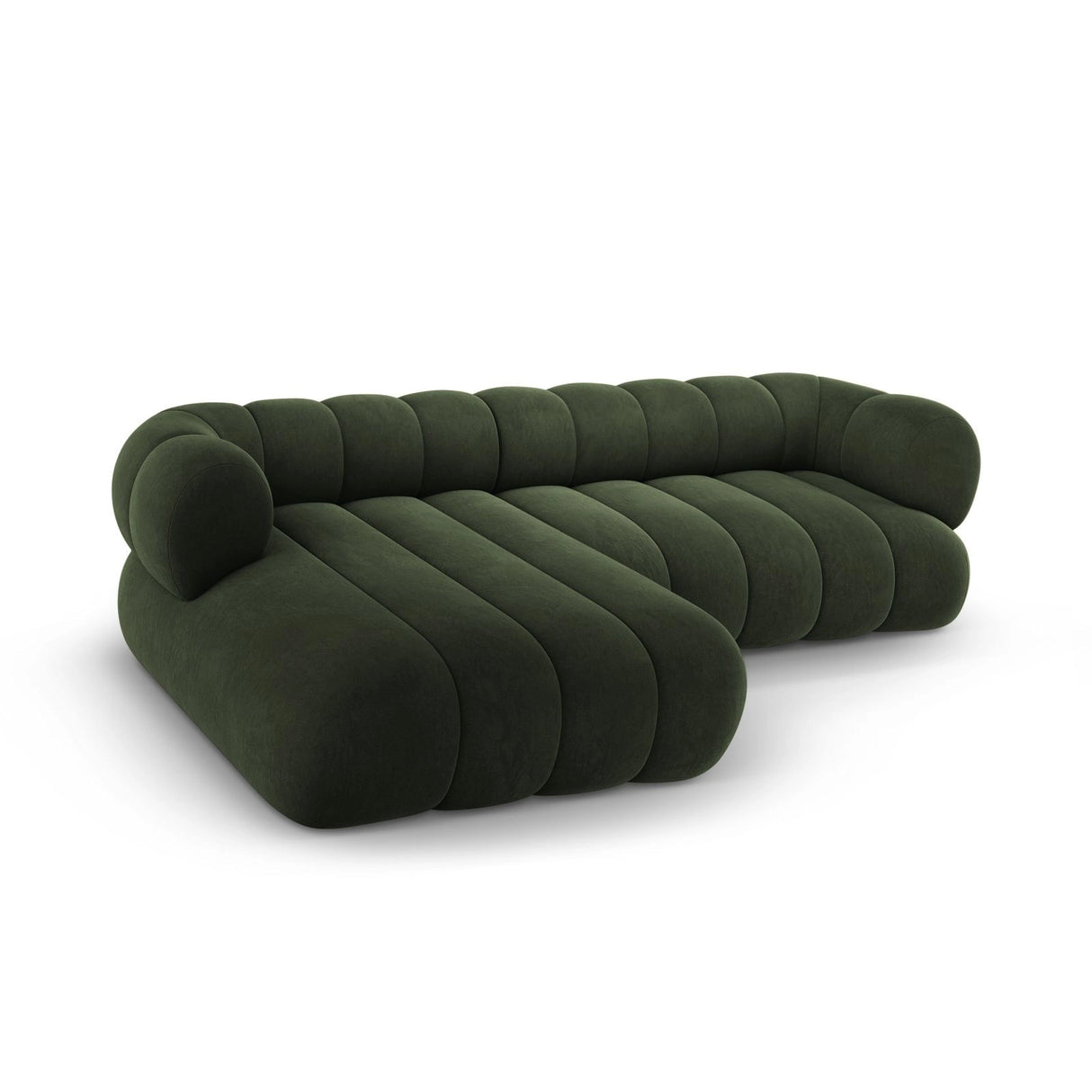 Koge 5-Sitzer Ecksofa, Linke Seite, aus Samt in Grün (Vogue 11), 270x165x70 cm von Cosmopolitan Design – Bild 5