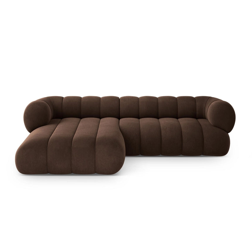 Koge 5-Sitzer Ecksofa, Linke Seite, aus Samt in Schokolade (Vogue 6), 270x165x70 cm von Cosmopolitan Design – Bild 1