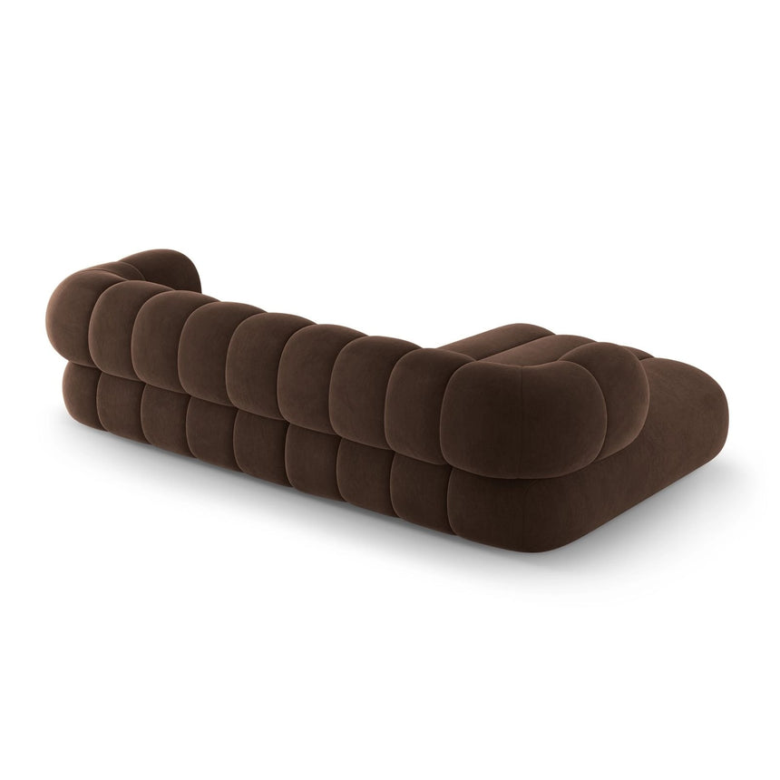 Koge 5-Sitzer Ecksofa, Linke Seite, aus Samt in Schokolade (Vogue 6), 270x165x70 cm von Cosmopolitan Design – Bild 6