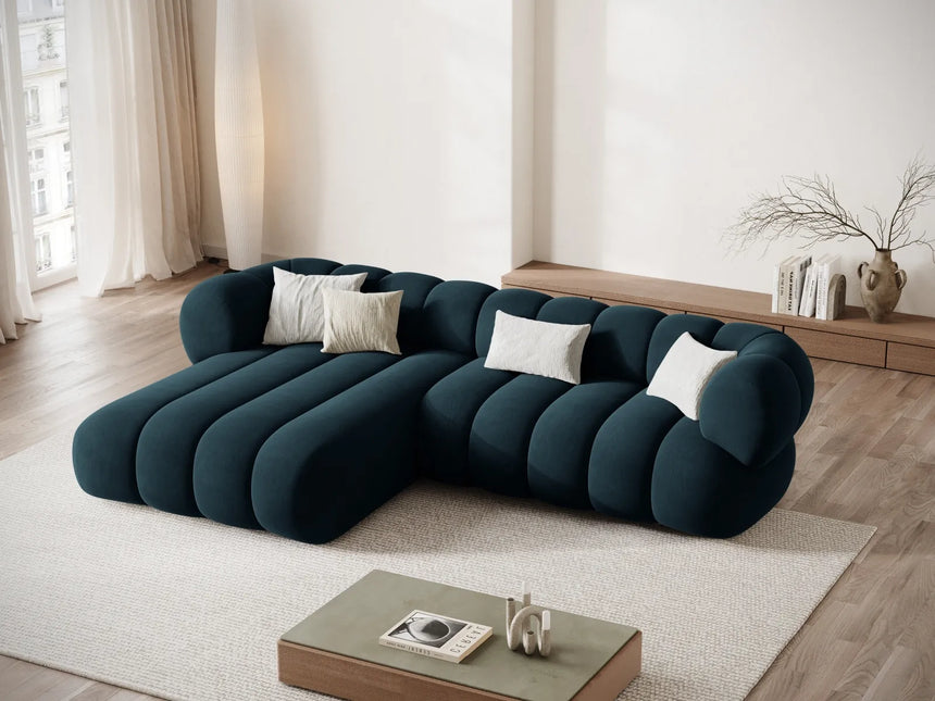 Koge 5-Sitzer Ecksofa, Linke Seite, aus Samt in Tiefes Petrol (Vogue 13), 270x165x70 cm von Cosmopolitan Design – Bild 2