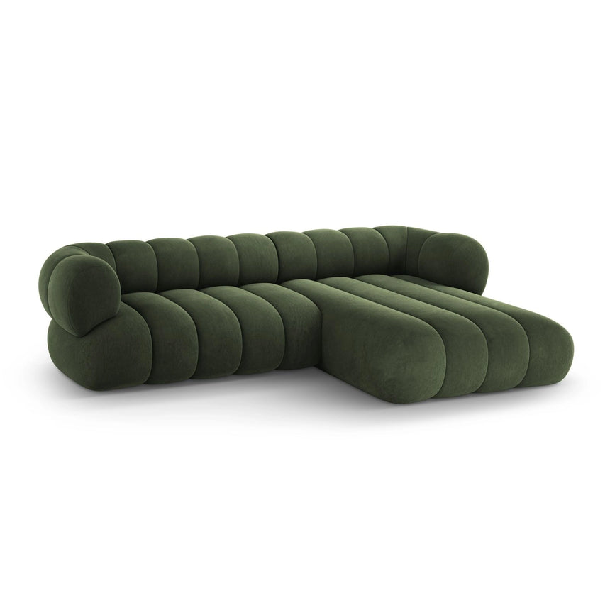 Koge 5-Sitzer Ecksofa, Rechte Seite, aus Samt in Grün (Vogue 11), 270x165x70 cm von Cosmopolitan Design – Bild 4