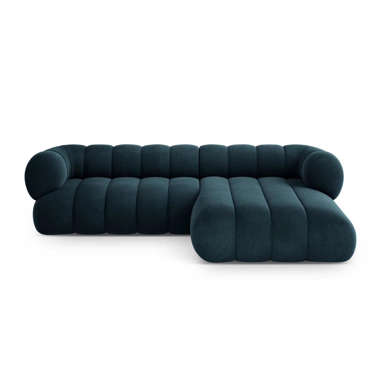 Koge 5-Sitzer Ecksofa, Rechte Seite, aus Samt in Tiefes Petrol (Vogue 13), 270x165x70 cm von Cosmopolitan Design – Bild 1