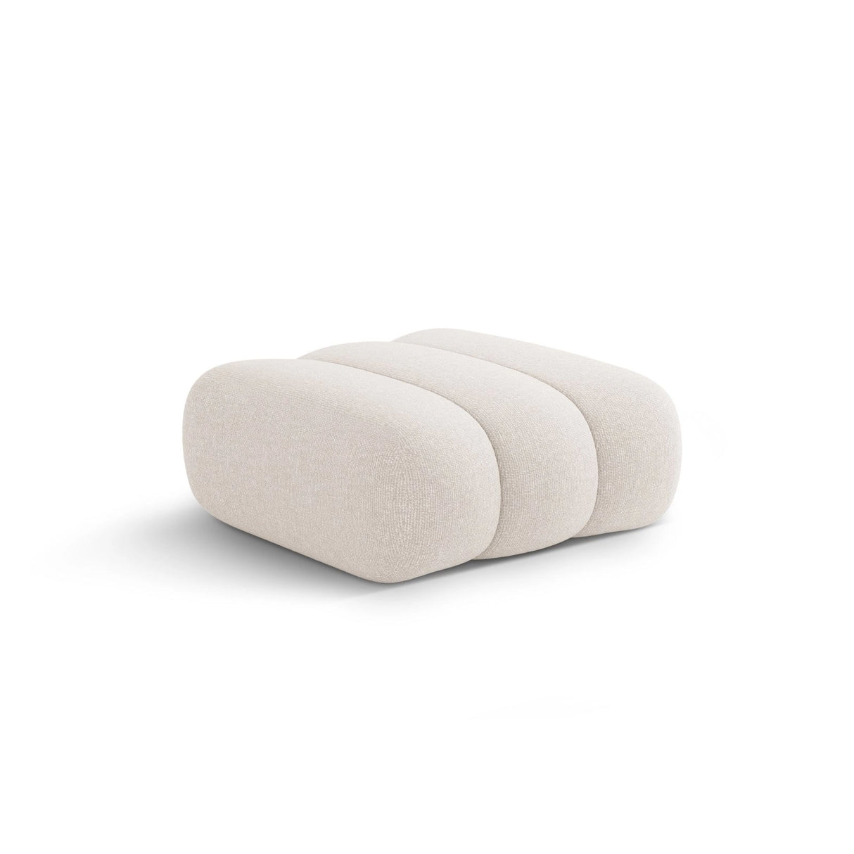 Koge Pouf aus Chenille in Hellbeige (Eden 2 Pearl), 95x95x40 cm von Cosmopolitan Design – Bild 4