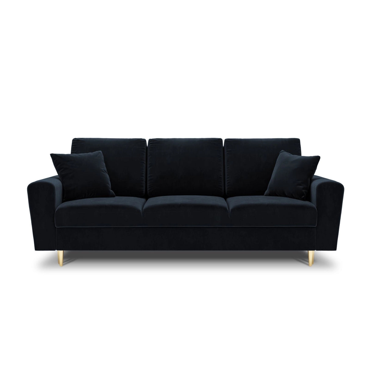 Kyoto 3-Sitzer Sofa mit Schlaffunktion und Stauraum, aus Samt in Dunkelblau (Riviera 79), 235x100x88 cm von Cosmopolitan Design – Bild 3