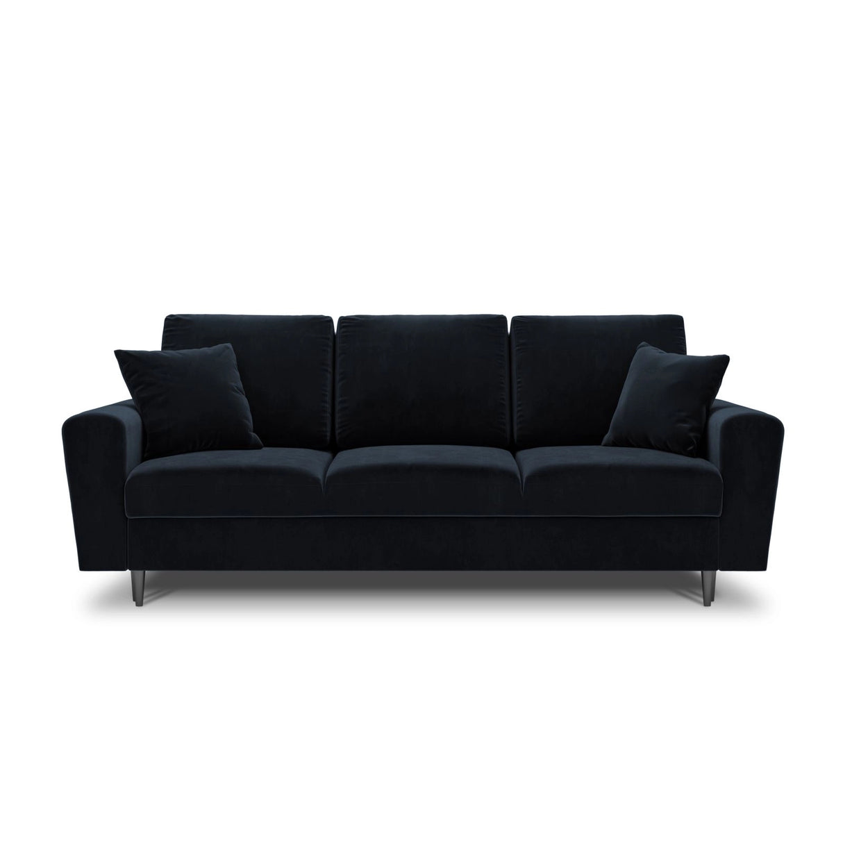Kyoto 3-Sitzer Sofa mit Schlaffunktion und Stauraum, aus Samt in Dunkelblau (Riviera 79), 235x100x88 cm von Cosmopolitan Design – Bild 3