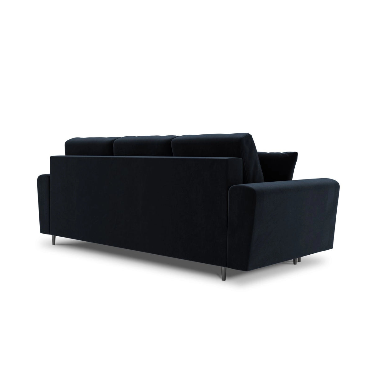 Kyoto 3-Sitzer Sofa mit Schlaffunktion und Stauraum, aus Samt in Dunkelblau (Riviera 79), 235x100x88 cm von Cosmopolitan Design – Bild 4