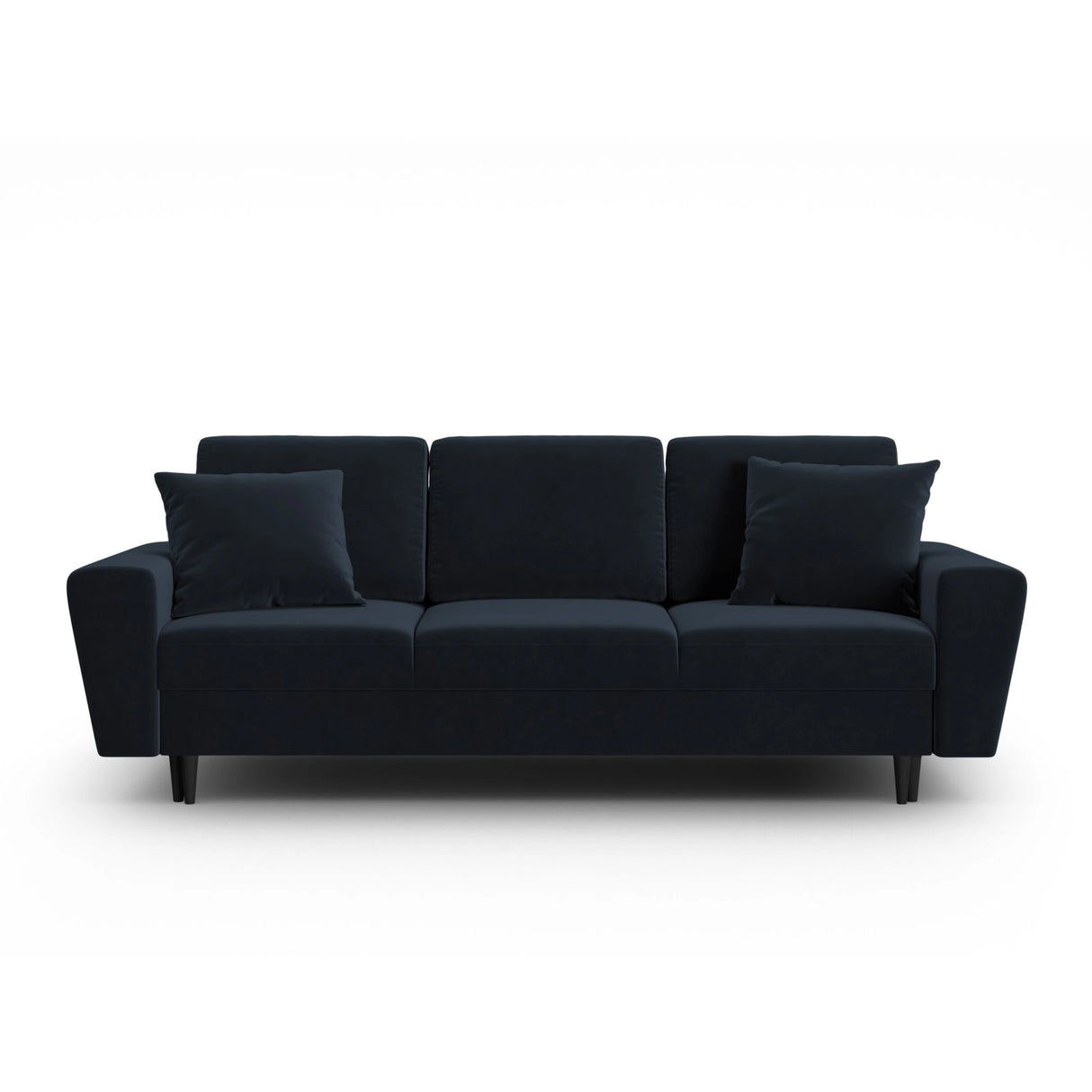 Kyoto 3-Sitzer Sofa mit Schlaffunktion und Stauraum, aus Samt in Dunkelblau (Riviera 79), 235x100x88 cm von Cosmopolitan Design – Bild 1