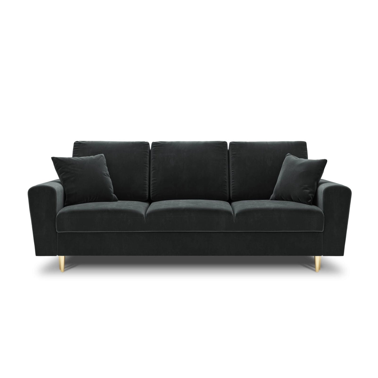 Kyoto 3-Sitzer Sofa mit Schlaffunktion und Stauraum, aus Samt in Dunkelgrau (Riviera 95), 235x100x88 cm von Cosmopolitan Design – Bild 3
