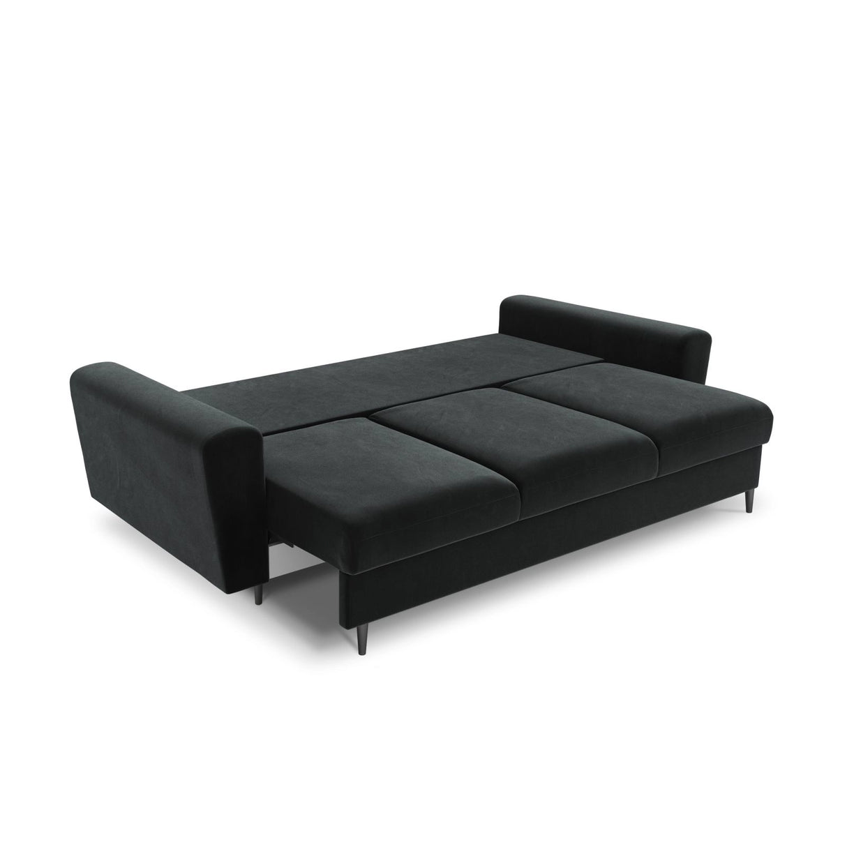 Kyoto 3-Sitzer Sofa mit Schlaffunktion und Stauraum, aus Samt in Dunkelgrau (Riviera 95), 235x100x88 cm von Cosmopolitan Design – Bild 5