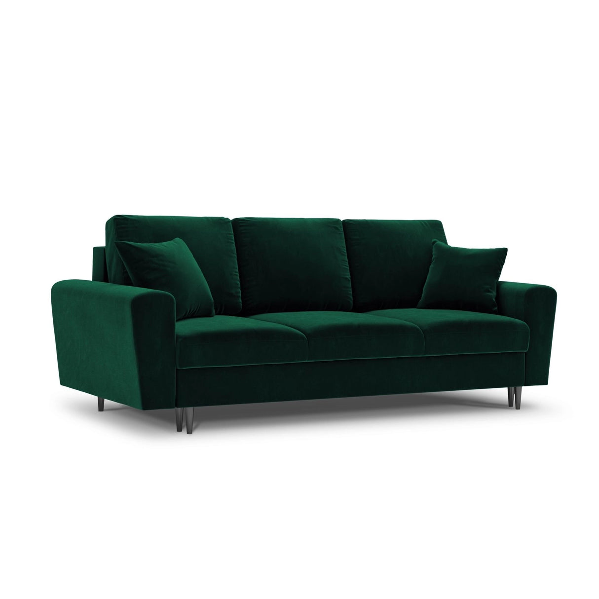 Kyoto 3-Sitzer Sofa mit Schlaffunktion und Stauraum, aus Samt in Flaschengrün (Riviera 38), 235x100x88 cm von Cosmopolitan Design – Bild 1
