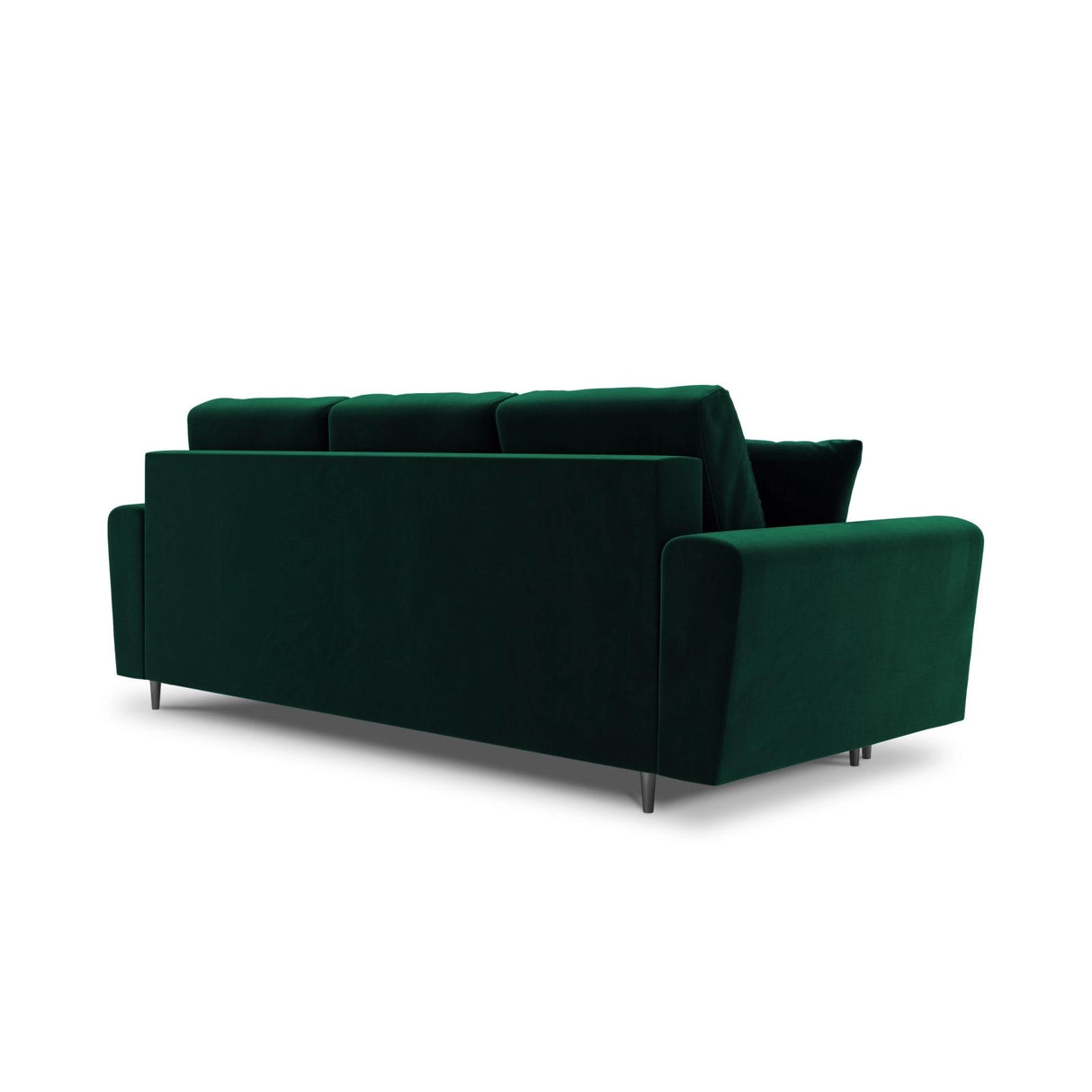 Kyoto 3-Sitzer Sofa mit Schlaffunktion und Stauraum, aus Samt in Flaschengrün (Riviera 38), 235x100x88 cm von Cosmopolitan Design – Bild 4