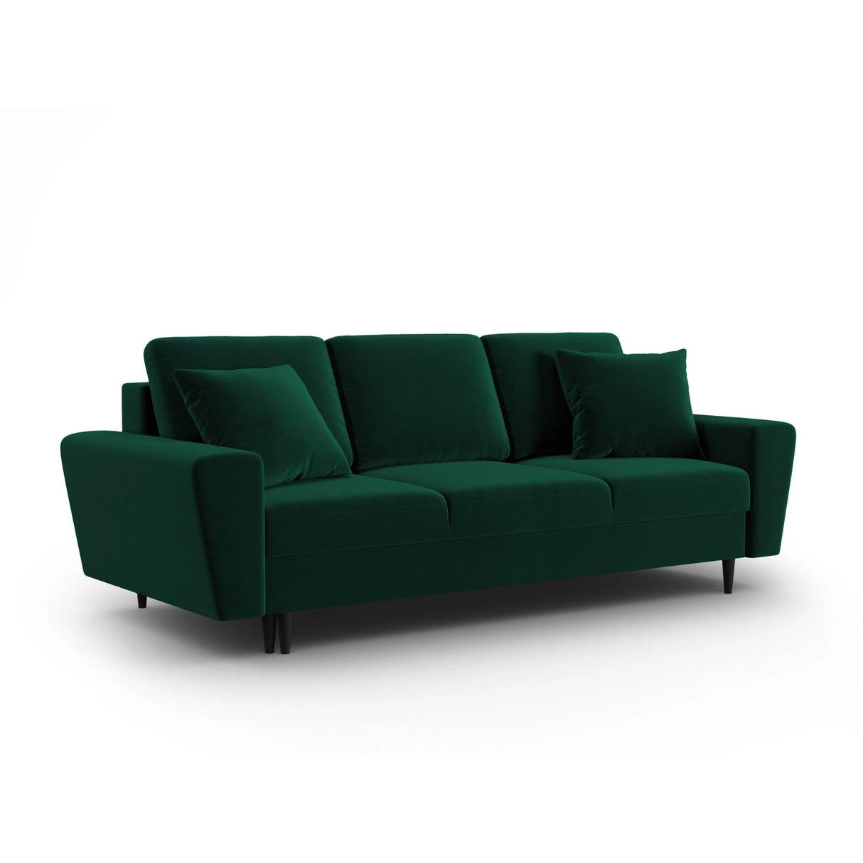 Kyoto 3-Sitzer Sofa mit Schlaffunktion und Stauraum, aus Samt in Flaschengrün (Riviera 38), 235x100x88 cm von Cosmopolitan Design – Bild 3