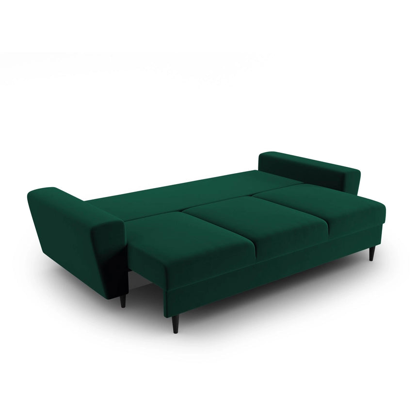 Kyoto 3-Sitzer Sofa mit Schlaffunktion und Stauraum, aus Samt in Flaschengrün (Riviera 38), 235x100x88 cm von Cosmopolitan Design – Bild 5