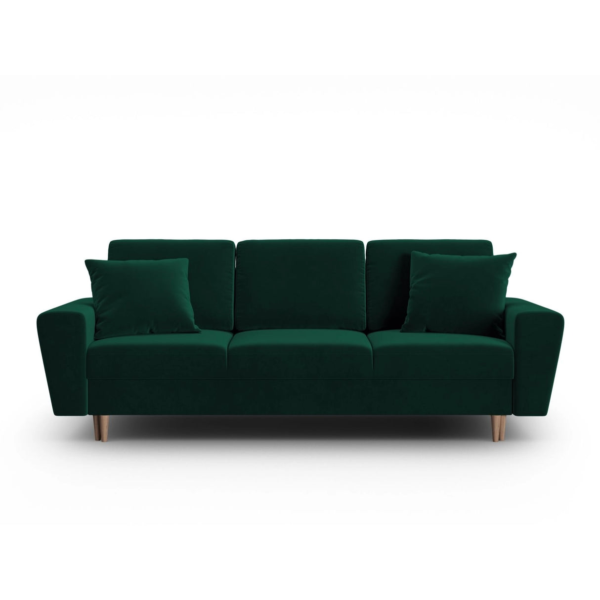 Kyoto 3-Sitzer Sofa mit Schlaffunktion und Stauraum, aus Samt in Flaschengrün (Riviera 38), 235x100x88 cm von Cosmopolitan Design – Bild 1