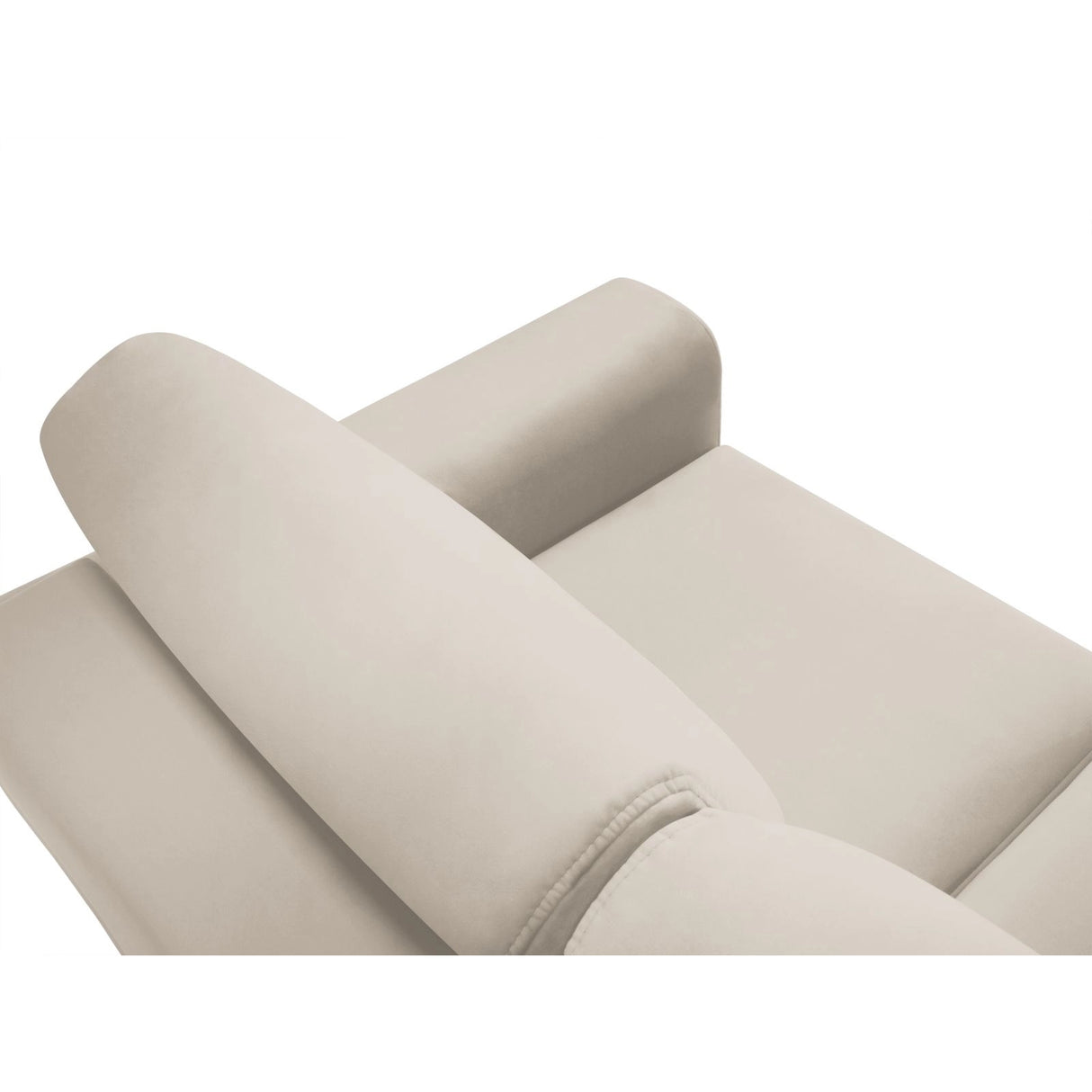 Kyoto 3-Sitzer Sofa mit Schlaffunktion und Stauraum, aus Samt in Hellbeige (Riviera 21), 235x100x88 cm von Cosmopolitan Design – Bild 6
