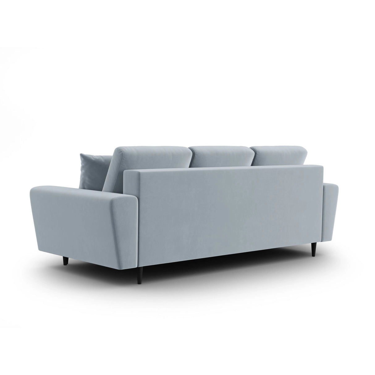 Kyoto 3-Sitzer Sofa mit Schlaffunktion und Stauraum, aus Samt in Hellblau (Riviera 80), 235x100x88 cm von Cosmopolitan Design – Bild 4