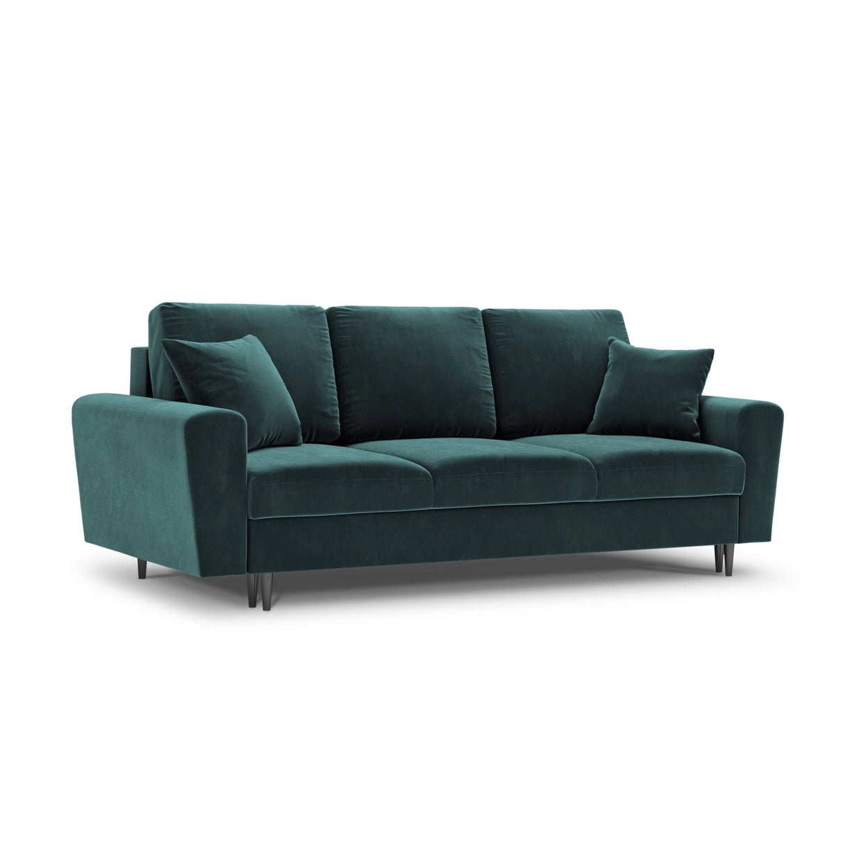 Kyoto 3-Sitzer Sofa mit Schlaffunktion und Stauraum, aus Samt in Petrol (Riviera 87), 235x100x88 cm von Cosmopolitan Design – Bild 1