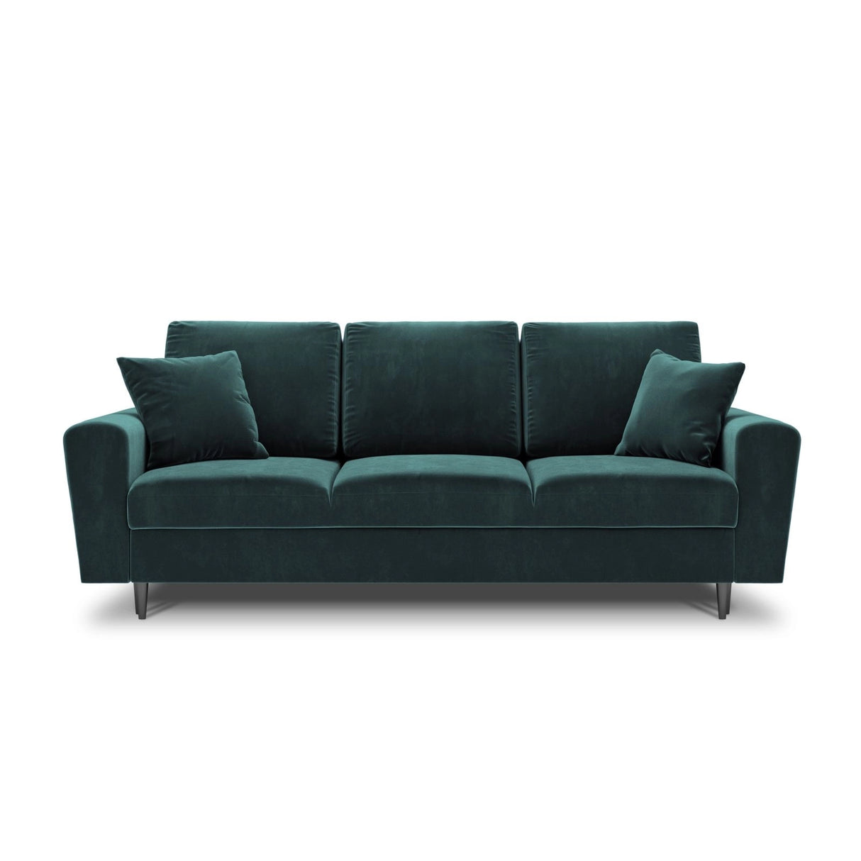 Kyoto 3-Sitzer Sofa mit Schlaffunktion und Stauraum, aus Samt in Petrol (Riviera 87), 235x100x88 cm von Cosmopolitan Design – Bild 3