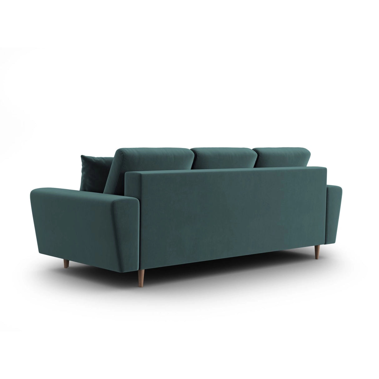 Kyoto 3-Sitzer Sofa mit Schlaffunktion und Stauraum, aus Samt in Petrol (Riviera 87), 235x100x88 cm von Cosmopolitan Design – Bild 4