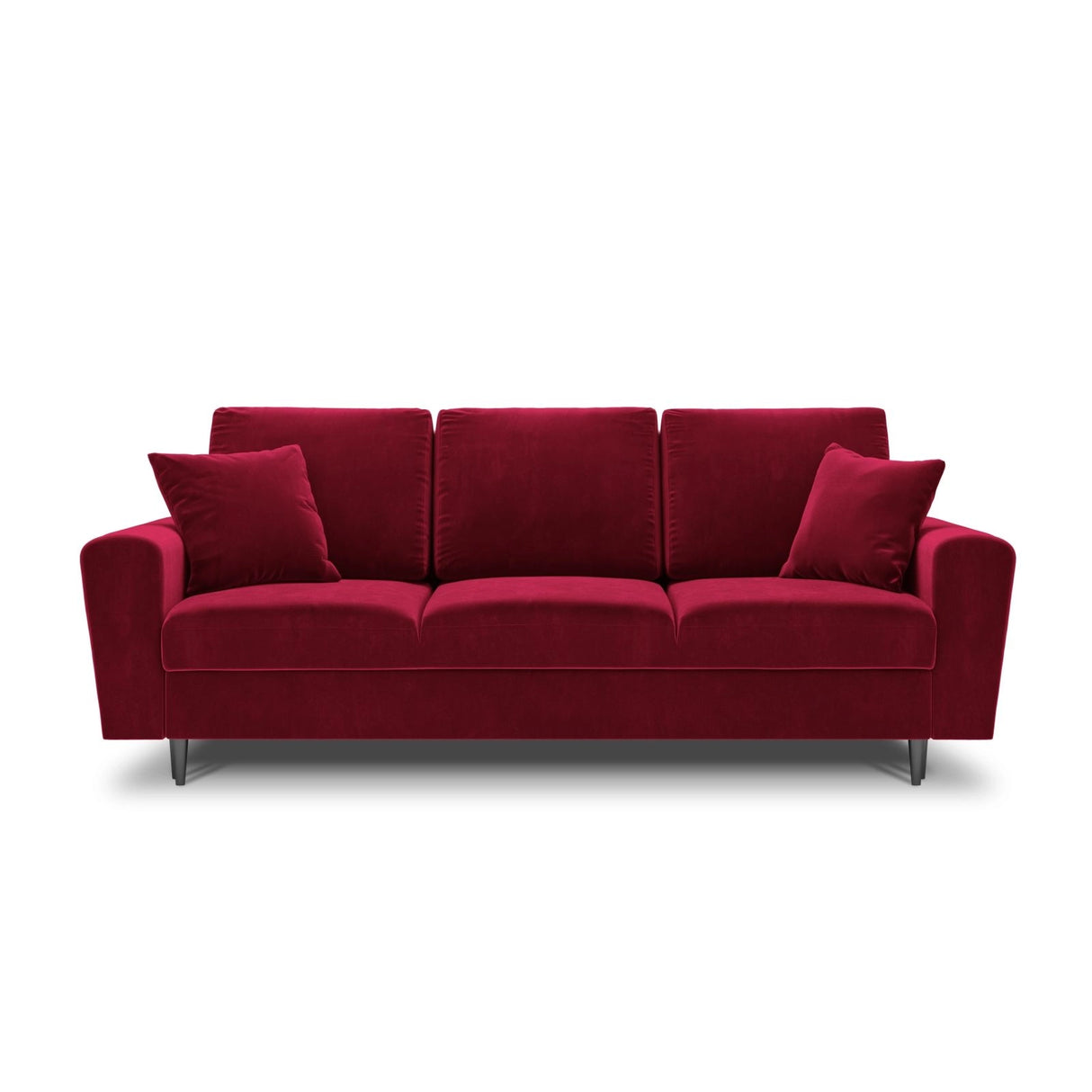 Kyoto 3-Sitzer Sofa mit Schlaffunktion und Stauraum, aus Samt in Rot (Riviera 61), 235x100x88 cm von Cosmopolitan Design – Bild 3