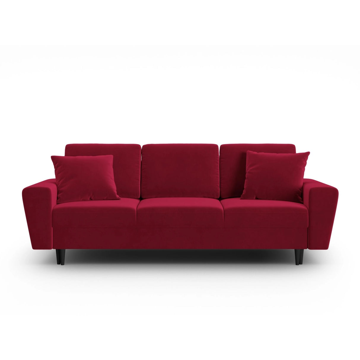 Kyoto 3-Sitzer Sofa mit Schlaffunktion und Stauraum, aus Samt in Rot (Riviera 61), 235x100x88 cm von Cosmopolitan Design – Bild 1