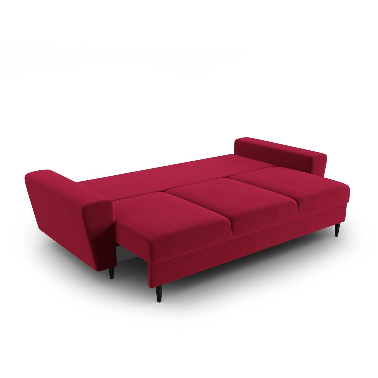 Kyoto 3-Sitzer Sofa mit Schlaffunktion und Stauraum, aus Samt in Rot (Riviera 61), 235x100x88 cm von Cosmopolitan Design – Bild 5