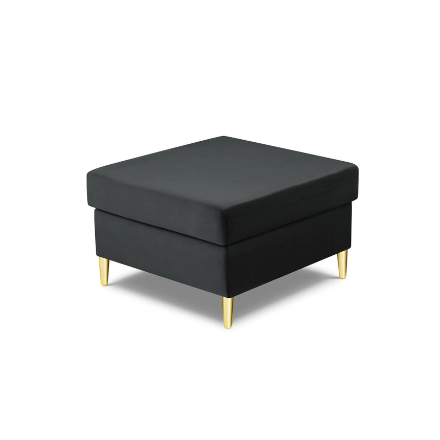 Kyoto Pouf aus Samt in Dunkelgrau (Riviera 95), 70x70x45 cm von Cosmopolitan Design – Bild 4